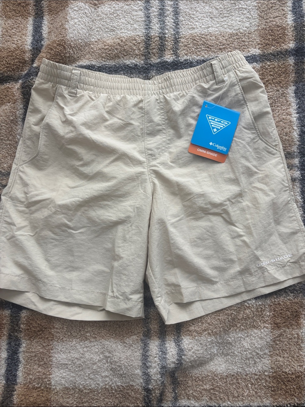 Boys Khaki Omni-Shade Athletic Shorts NWT